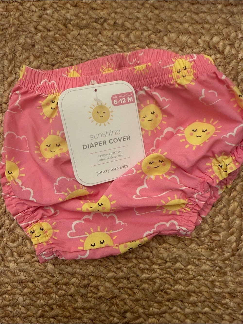 Pottery Barn Pink Sunshine Print Diaper Cover